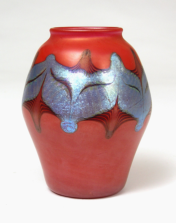 Tiffany Favrile, Red Decorated Vase