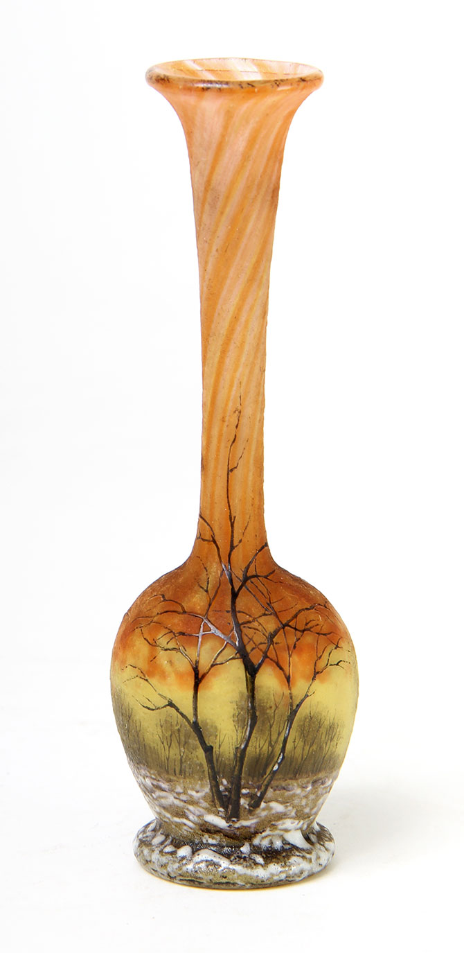 Daum Nancy, Winter Bud Vase