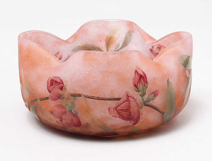 Daum Nancy, Red Floral Bowl