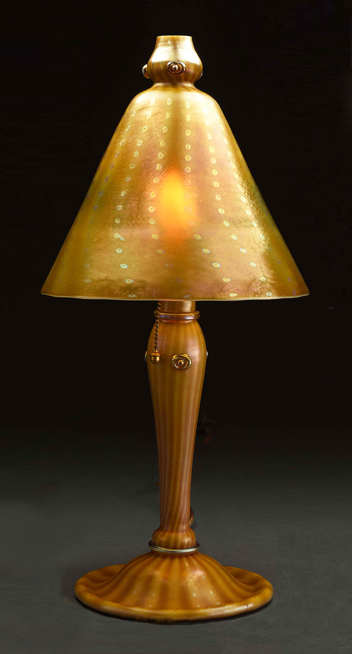 Louis Comfort Tiffany, Tiffany Studios Decorated Arabian Favrile Lamp (ca.  1920), Available for Sale