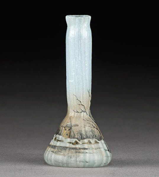 Daum Nancy, Dutch Winter Miniature Vase