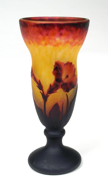 Daum Nancy, Tobacco Flowers Vase