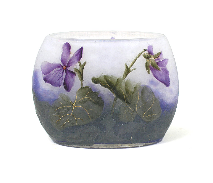 Daum Nancy, Violets Miniature Vase