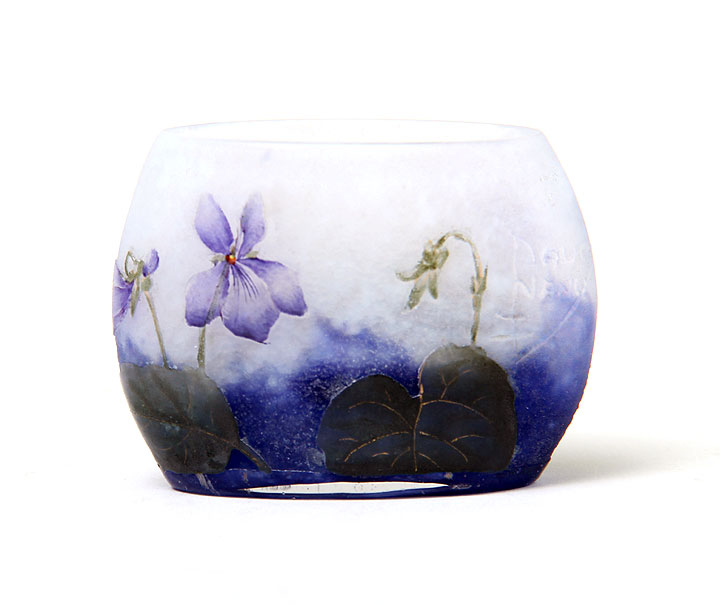 Daum Nancy, Violets Miniature Vase