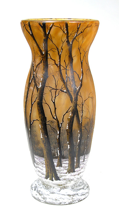 Daum Nancy, Winter Scenic Vase